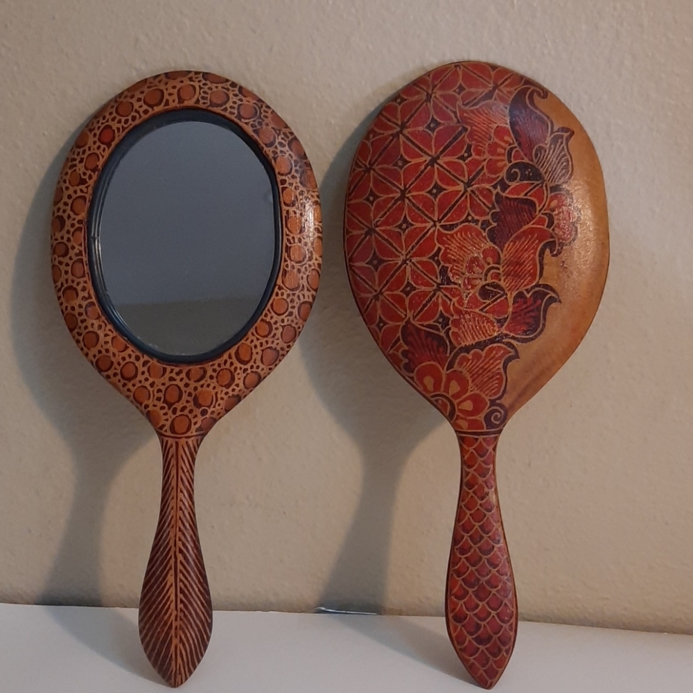 Beautiful Batik Wooden Hand painted Mirror